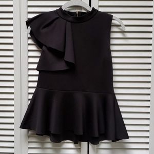 Black Peplum Sleeveless Top